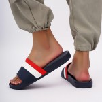 Men's Trendy Striped Open Toe Slides, Breathable Anti-skid Quick-drying Summer Beach Slides For Indoor Outdoor Walking