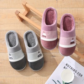 Soft Plush Cozy House Slippers Anti-skid Slip-on Shoes Indoor For Men Winter Shoes