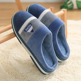 Soft Plush Cozy House Slippers Anti-skid Slip-on Shoes Indoor For Men Winter Shoes