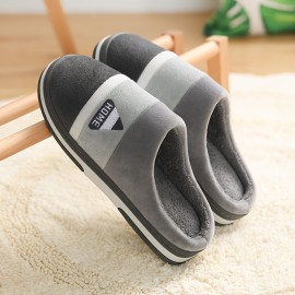 Soft Plush Cozy House Slippers Anti-skid Slip-on Shoes Indoor For Men Winter Shoes