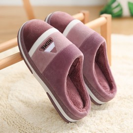 Soft Plush Cozy House Slippers Anti-skid Slip-on Shoes Indoor For Men Winter Shoes