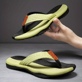 Men's Trendy Outdoor Beach Slip On Strap Flip Flops, Casual Outdoor Slippers With Assorted Colors