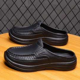 Men's Slip-on Mules, Casual Walking Slippers Outdoor, Backless Loafers, Comfy Open Back Shoes