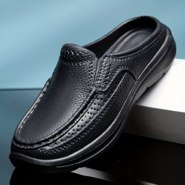 Men's Slip-on Mules, Casual Walking Slippers Outdoor, Backless Loafers, Comfy Open Back Shoes