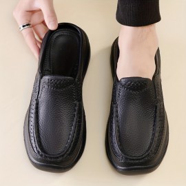 Men's Slip-on Mules, Casual Walking Slippers Outdoor, Backless Loafers, Comfy Open Back Shoes