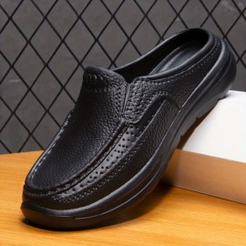 Men's Slip-on Mules, Casual Walking Slippers Outdoor, Backless Loafers, Comfy Open Back Shoes