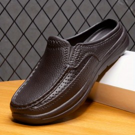 Men's Slip-on Mules, Casual Walking Slippers Outdoor, Backless Loafers, Comfy Open Back Shoes