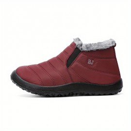 Women's Fleece Liner Casual Shoes, Waterproof Fuzzy Warm Plush Comfy Shoes, Women's Cozy Footwear