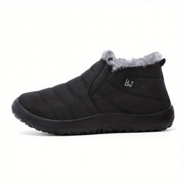 Women's Fleece Liner Casual Shoes, Waterproof Fuzzy Warm Plush Comfy Shoes, Women's Cozy Footwear