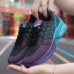 Breathable Air Cushion Design Colorblock Running Shoes, Women's Lace-up Sneakers