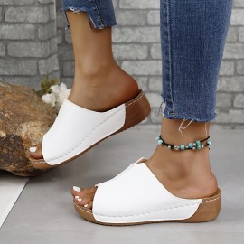 Women's Wedge Heeled Sandals, Casual Open Toe Platform Sandals, Comfortable Summer Shoes