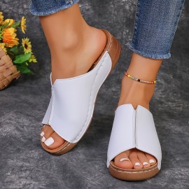 Women's Wedge Heeled Sandals, Casual Open Toe Platform Sandals, Comfortable Summer Shoes