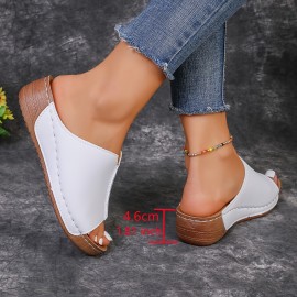 Women's Wedge Heeled Sandals, Casual Open Toe Platform Sandals, Comfortable Summer Shoes