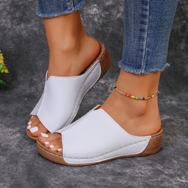 Women's Wedge Heeled Sandals, Casual Open Toe Platform Sandals, Comfortable Summer Shoes