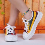 Women's Platform Canvas Shoes, Casual Lace Up Outdoor Shoes, Women's Comfortable Low Top Sneakers