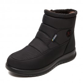 Women's Platform Ankle Boots, Solid Color Thermal Waterproof Snow Boots, Side Zipper Warm Shoes