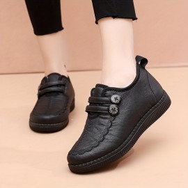 Women's Solid Color Fluffy Shoes, Thermal Lined Platform Soft Sole Shoes, Winter Plush Warm Non-slip Shoes