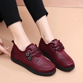 Women's Solid Color Fluffy Shoes, Thermal Lined Platform Soft Sole Shoes, Winter Plush Warm Non-slip Shoes