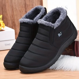 Women's Waterproof Ankle Boots, Thermal Insulated Slip-On Snow Shoes, Plush Lined Winter Warm Short Boots