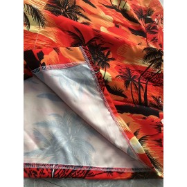 Men's Hawaiian Shirt - Tropical Island Pattern, Short Sleeves, Casual Button Up for Vacation and Beach Resorts