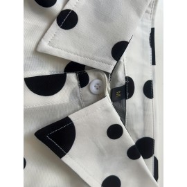 Men's Shirt Top Polka Dots Lapel Long Sleeves Clothing Regular Fit Dot Printed Button Up Male Casual Shirt For Daily