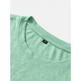 Casual Solid Color Men's Short Sleeve Round Neck Daily T-shirt For Summer, Tops As Gifts