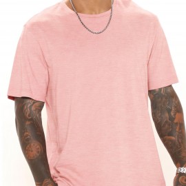 Casual Solid Color Men's Short Sleeve Round Neck Daily T-shirt For Summer, Tops As Gifts