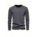 Men's Cotton Letter Print Long Sleeve T-Shirt