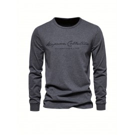 Men's Cotton Letter Print Long Sleeve T-Shirt