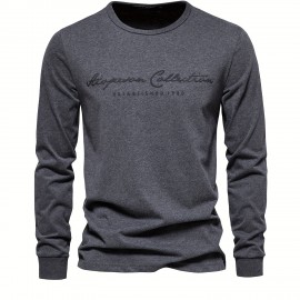 Men's Cotton Letter Print Long Sleeve T-Shirt