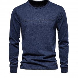 Men's Cotton Letter Print Long Sleeve T-Shirt