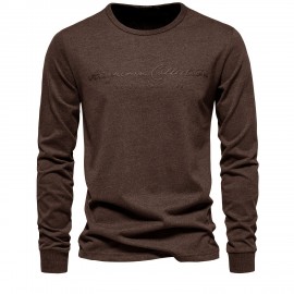 Men's Cotton Letter Print Long Sleeve T-Shirt