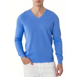 Men's Long Sleeve Solid Henley Tee, Casual V-neck Henley T-Shirt, Tops For Men