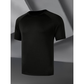 Plus Size Men's Solid T-shirt Sports Casual Short Sleeve Tees For Summer, Men's Clothing