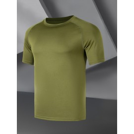 Plus Size Men's Solid T-shirt Sports Casual Short Sleeve Tees For Summer, Men's Clothing