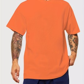 Men's Fashion Sports T-shirt, Casual Stretch Round Neck Tee Shirt For Summer