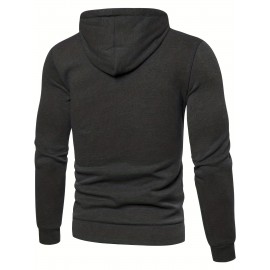 Men's Hooded Jacket Contrast Color Casual Long Sleeve Hoodies With Zipper Hooded Coat For Autumn Winter