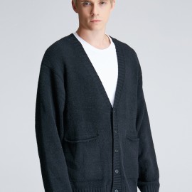 Elegant Solid Slightly Stretch Cardigan Vest, Men's Casual Vintage Style V Neck Button Up Cardigan Vest For Fall Winter