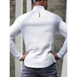 Men's V Neck Waffle Sweatshirt For Men Solid Sweatshirts For Spring Fall Long Sleeve Tops