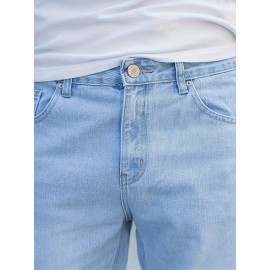 Men's Solid Color Casual Straight Slim Jeans