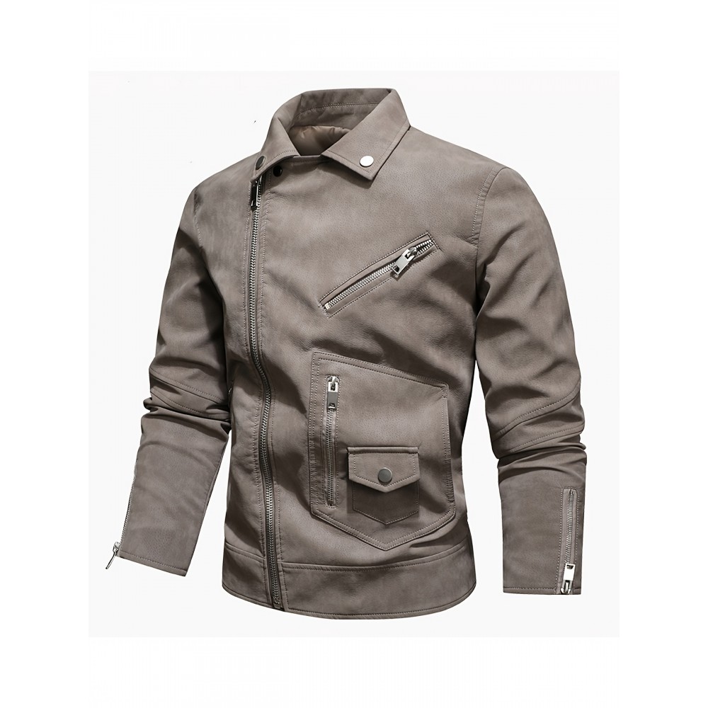 Men's Winter PU Leather Zipper Jacket Gifts