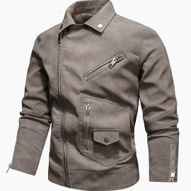 Men's Winter PU Leather Zipper Jacket Gifts