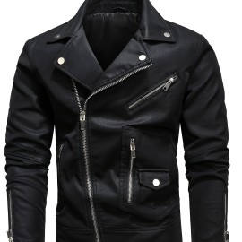 Men's Winter PU Leather Zipper Jacket Gifts