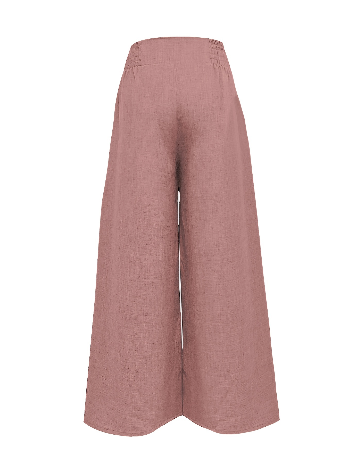 solid simple palazzo pants casual wide leg elastic waist pants womens clothing details 13