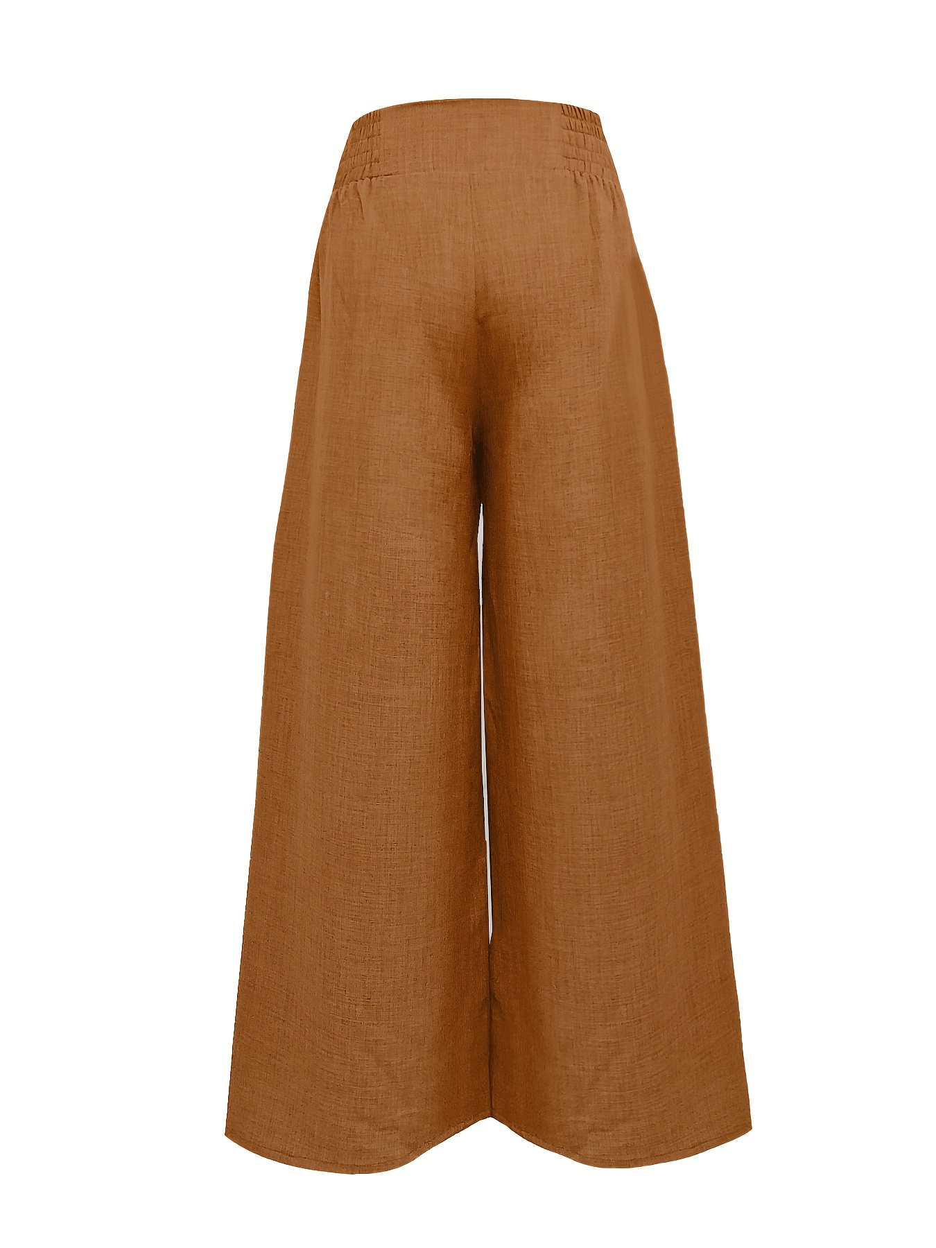 solid simple palazzo pants casual wide leg elastic waist pants womens clothing details 18