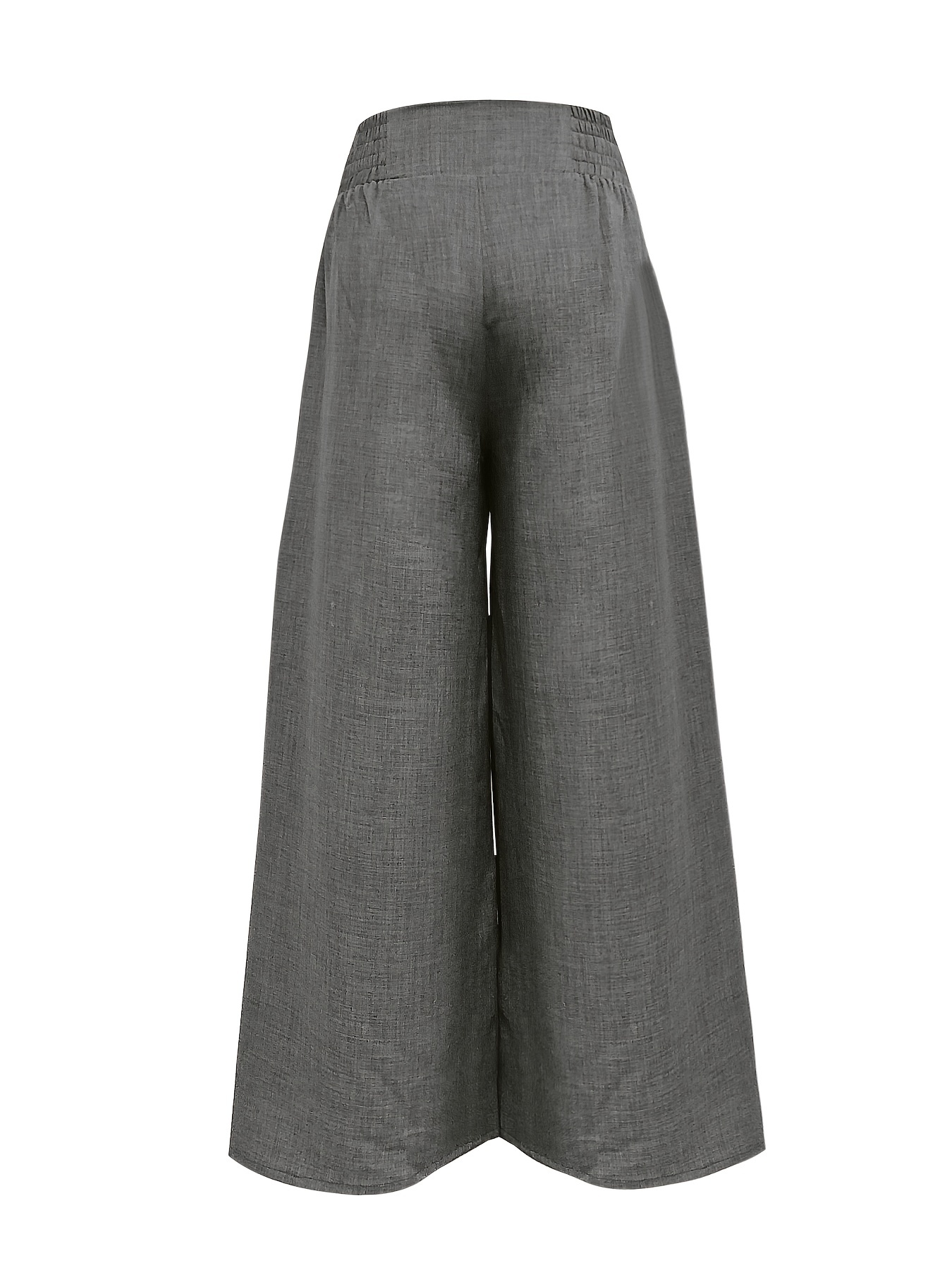 solid simple palazzo pants casual wide leg elastic waist pants womens clothing details 23