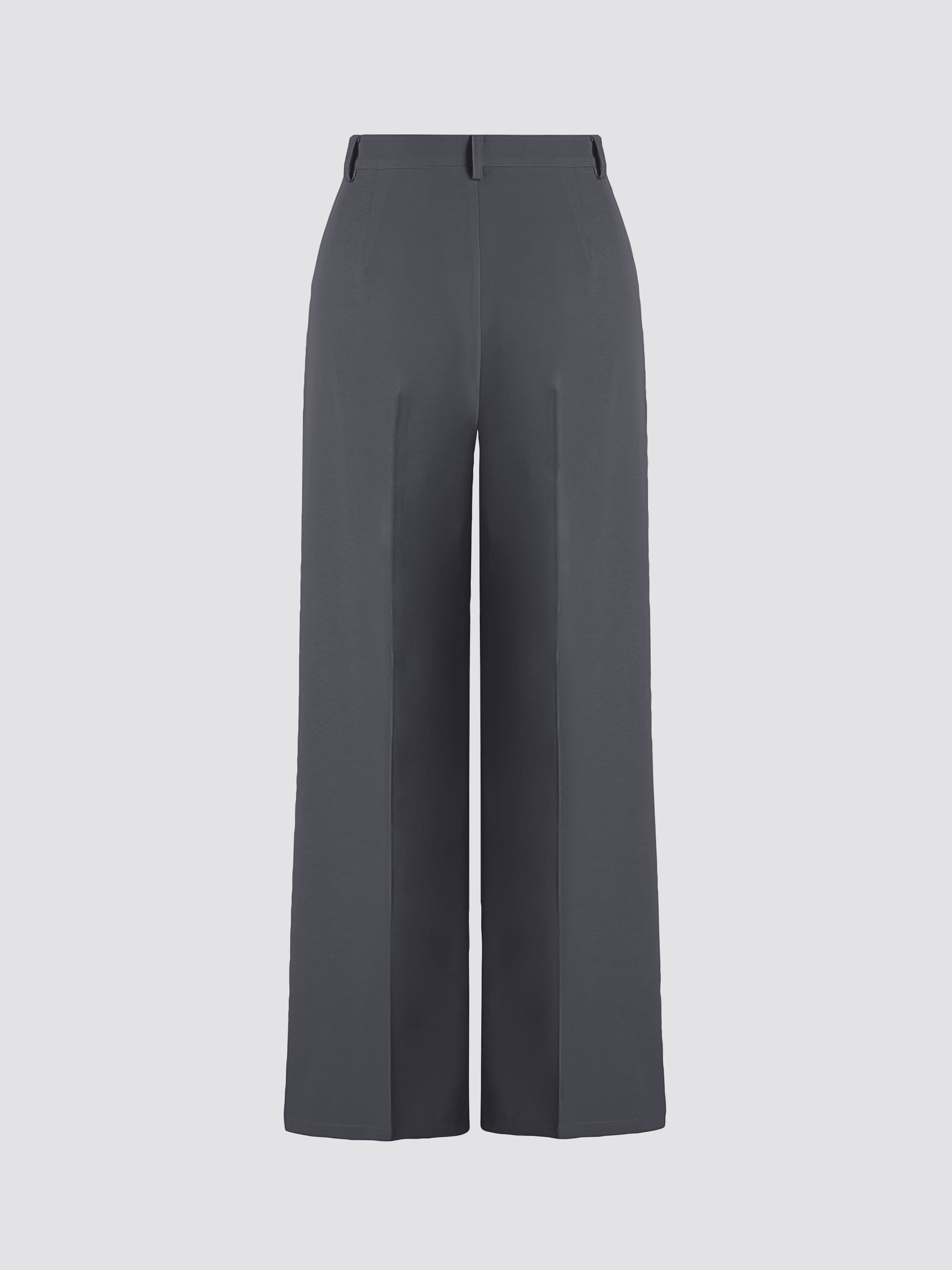 solid pleated straight leg pants elegant slant pocket draped suit pants womens clothing details 6