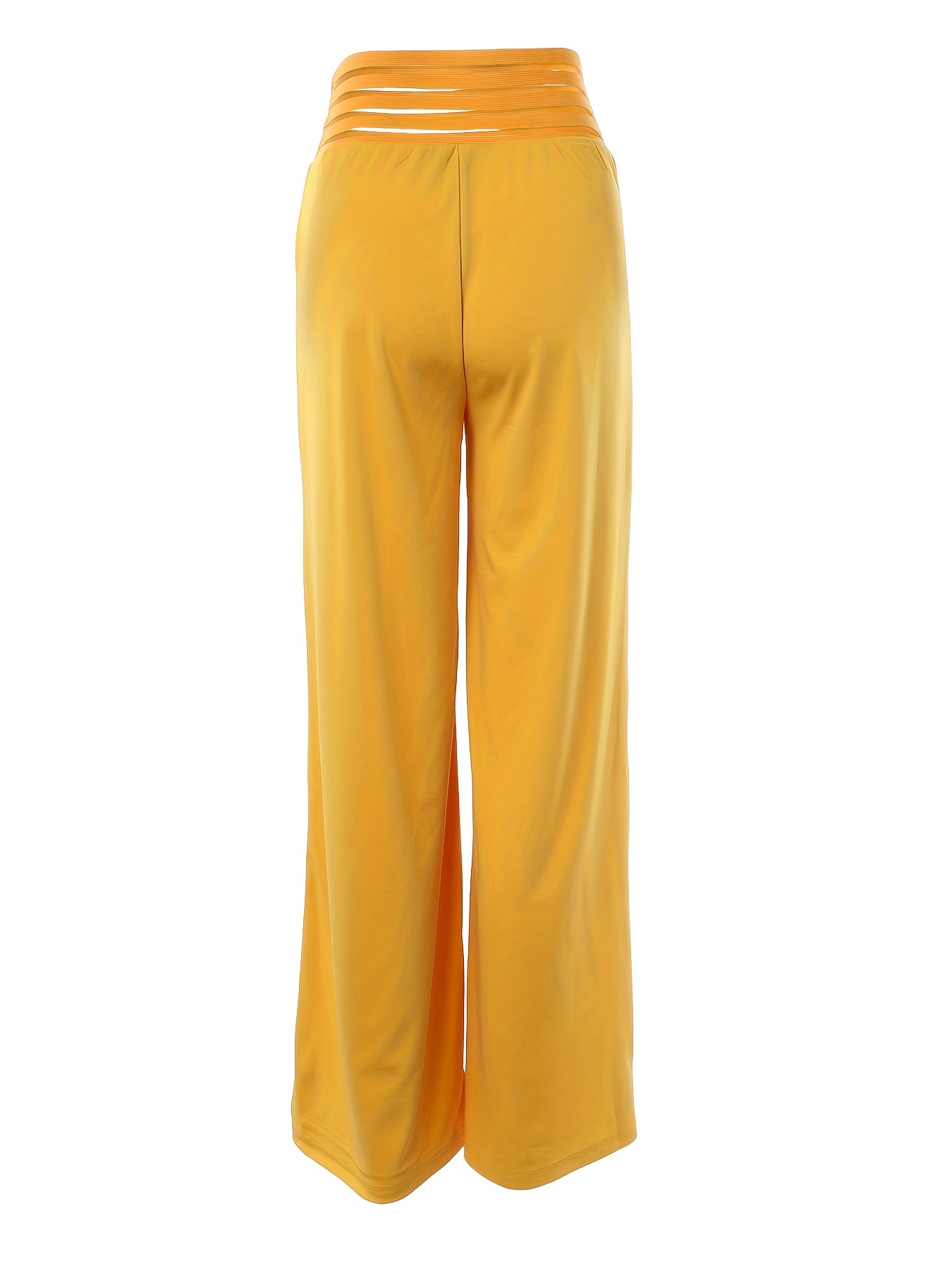 criss cross high waist pants casual solid summer wide leg pants womens clothing details 7