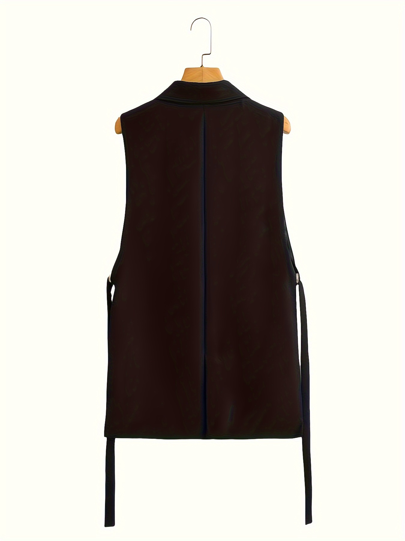 V Neck Button Front Vest, Stylish Sleeveless Split Hem Buckle Vest, Women s Clothing details 22