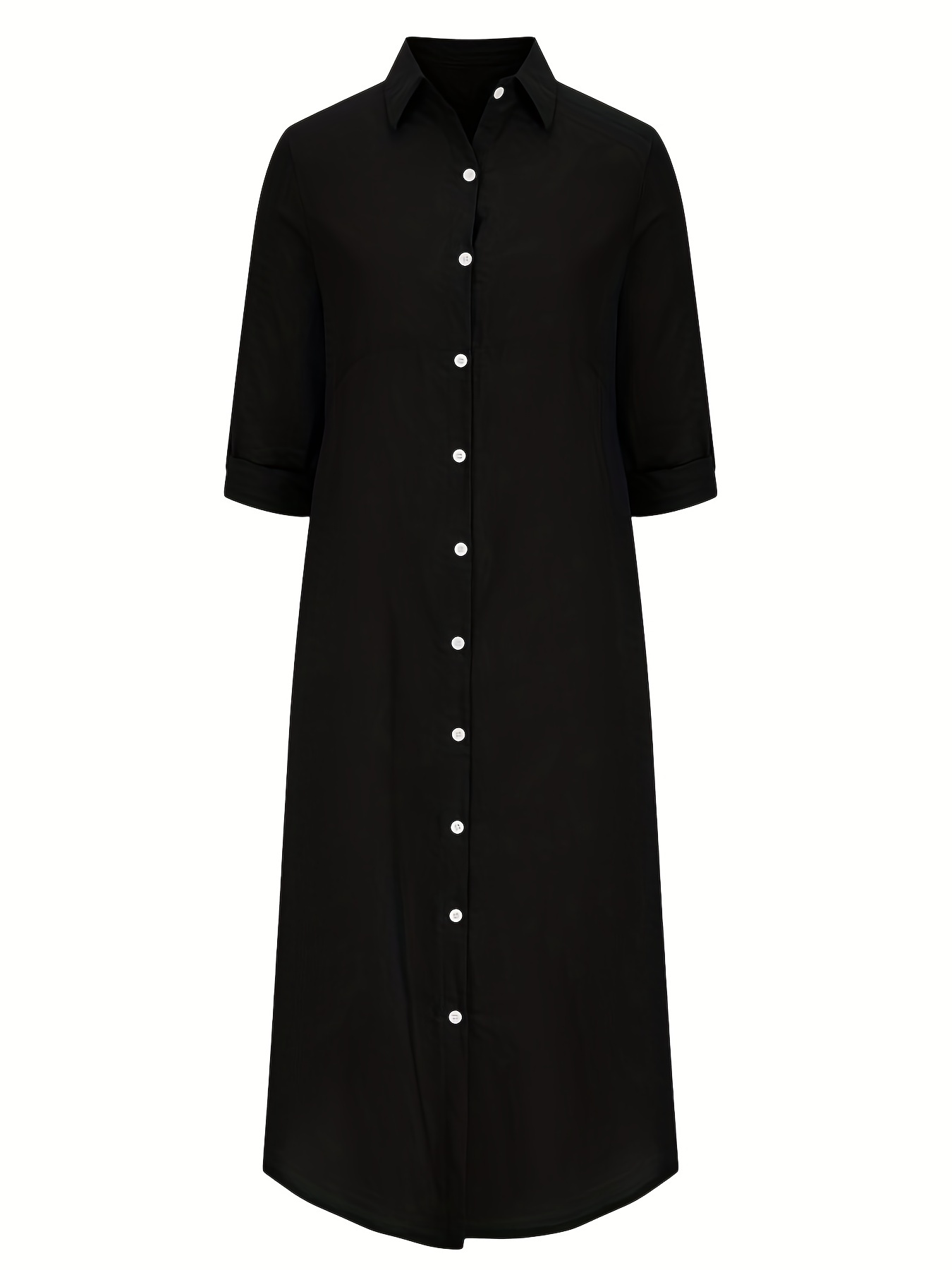 solid shirt dress casual dress for spring summer womens clothing details 4